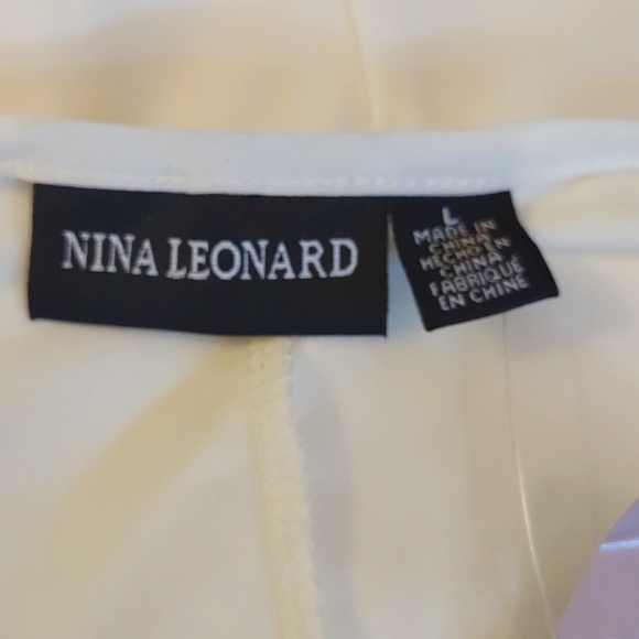 NWOT White Short Sleeve Dress SZ L By Nina Leonard - Picture 5 of 10